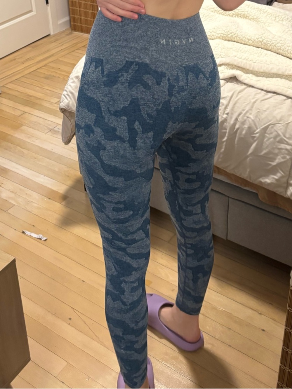Seamless High-Waist Blue Camo Leggings